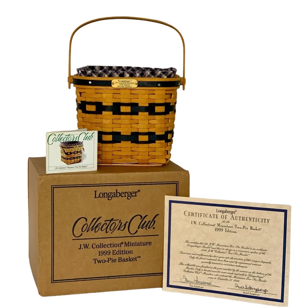 Longaberger 1999 J.W. Collection Miniature Mini Two-Pie Basket Combo